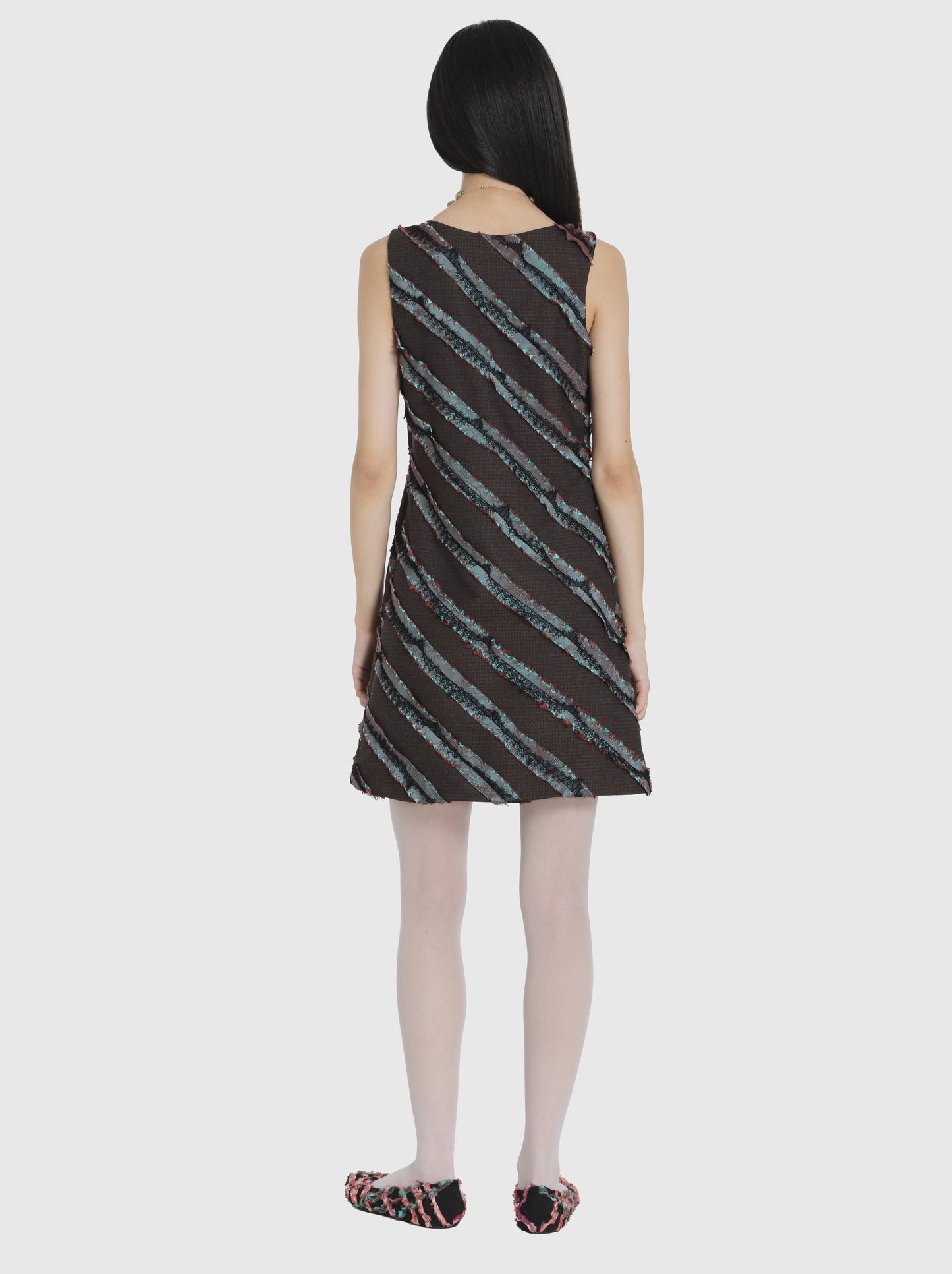 Mini Dress with Stripes-Nensi Avetisian-APOC STORE