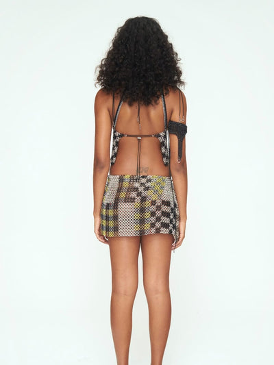 Checkered Blue + Lime Skirt-JALACONDA-APOC STORE