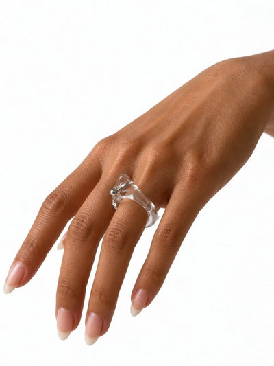Pierced Glass Ring 0001-Rain and Rivers-APOC STORE