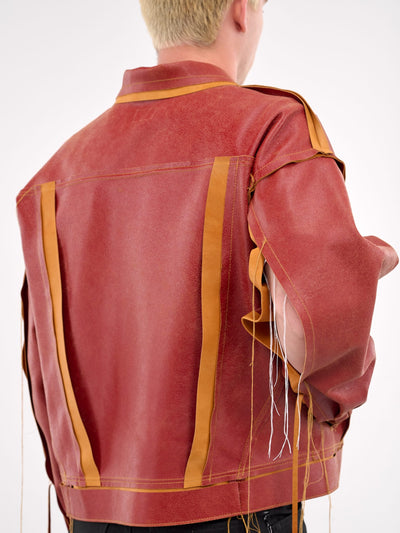 RED/Tan Leather Jacket-Jetpack Hom(m)e-APOC STORE