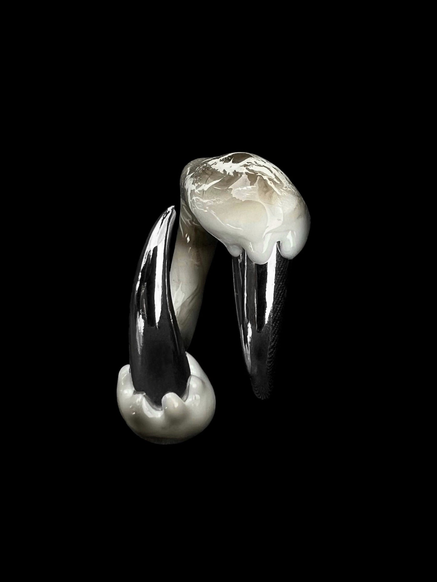 White ring with spikes-CASPER DIY-APOC STORE