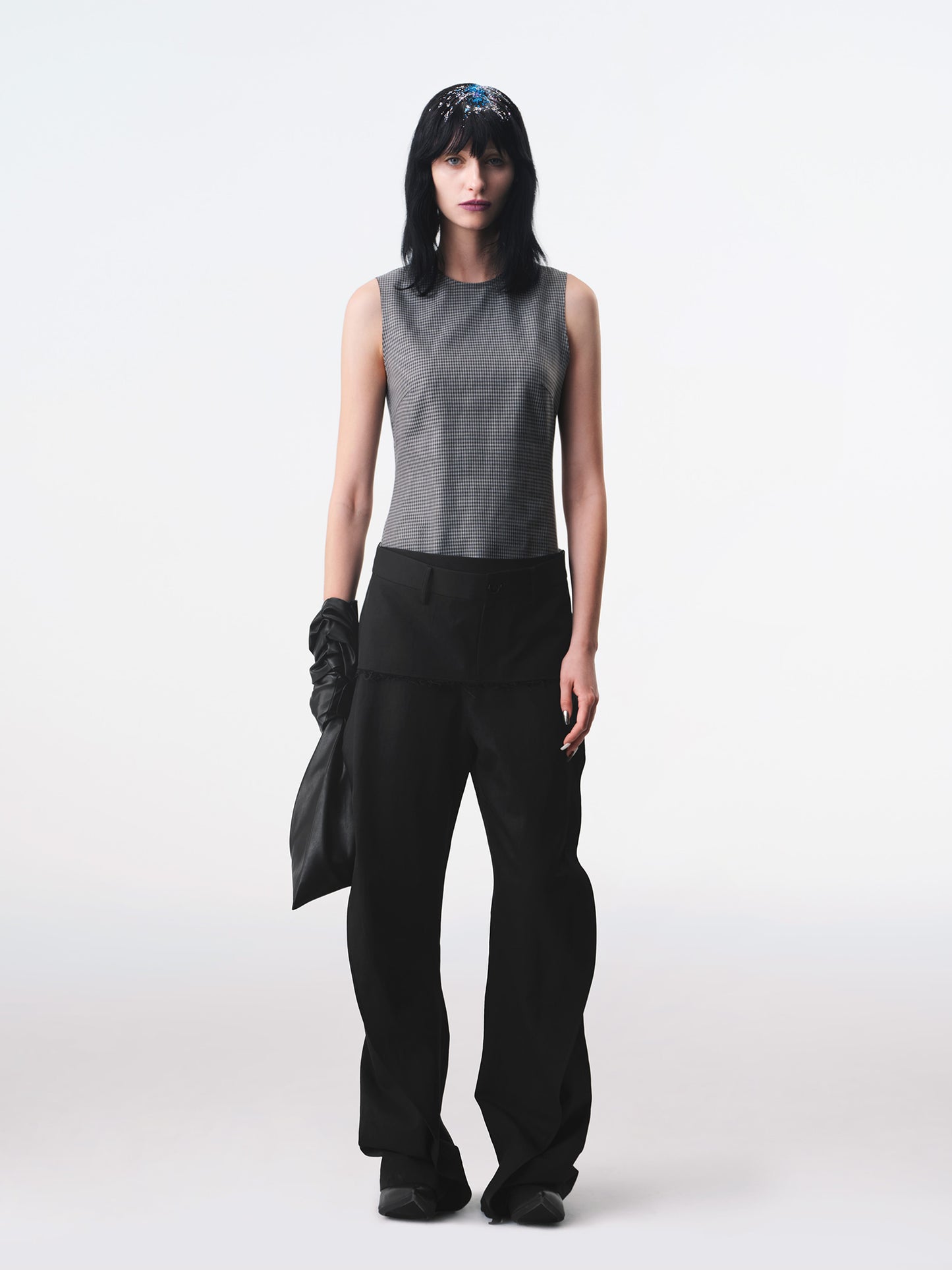 Plaid Tank Panel Deconstructed Top-TRINITE Studio-APOC STORE
