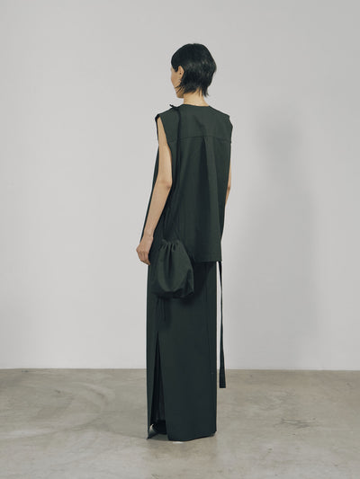 Black Cotton Wrap Sleeveless Top-arc us arkus-APOC STORE