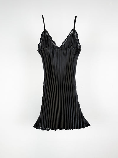 BLACK PLEATED DRESS-Lou de Bètoly-APOC STORE