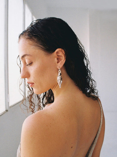 KA’AGUY_555 Glass Silver Earrings-Pia Glassworks-APOC STORE