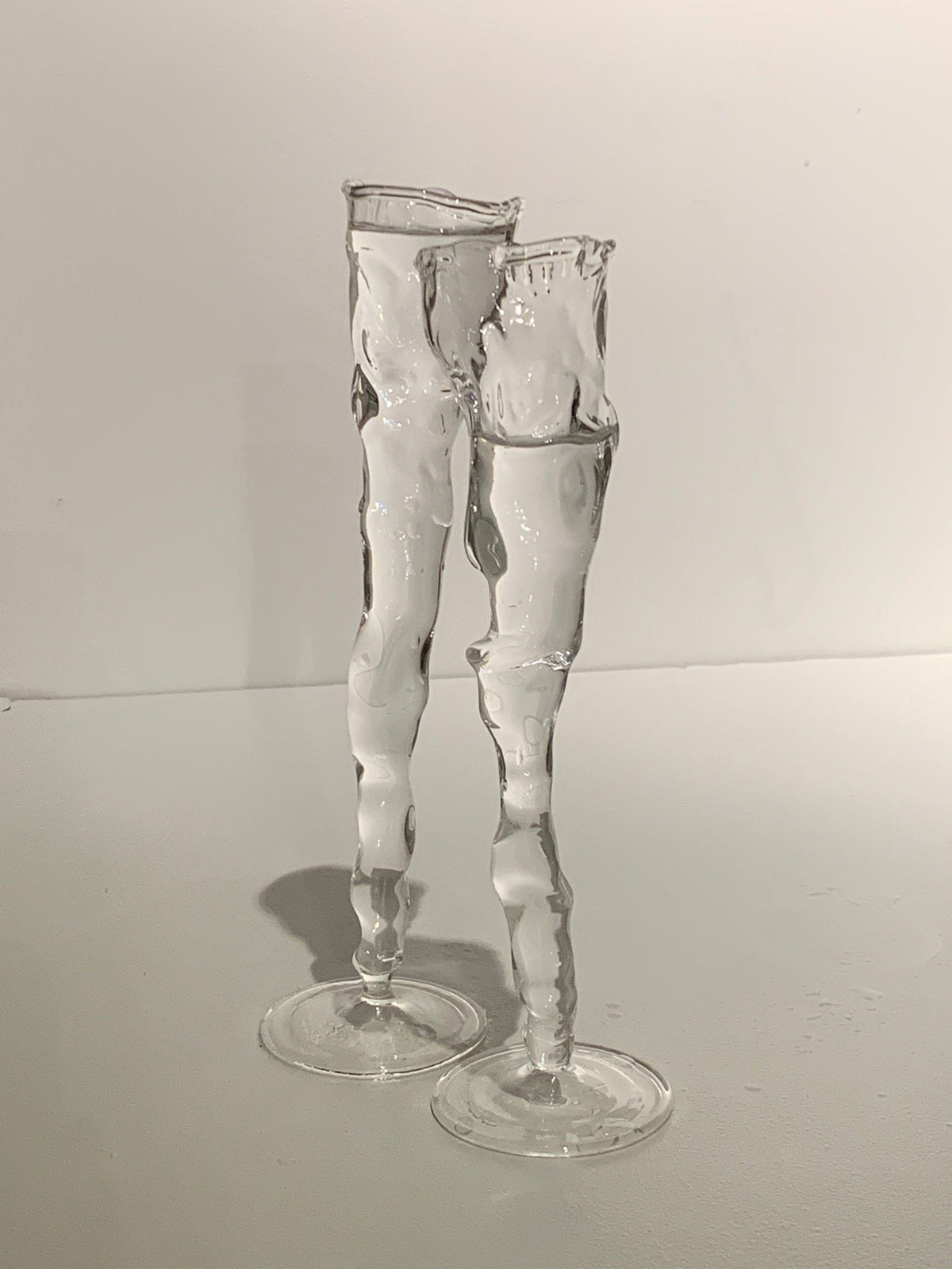 Set of Glasses 0005 – Sculptural Borosilicate Wine Glasses-Rain and Rivers-APOC STORE