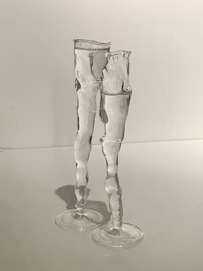 Set of Glasses 0005 – Sculptural Borosilicate Wine Glasses-Rain and Rivers-APOC STORE