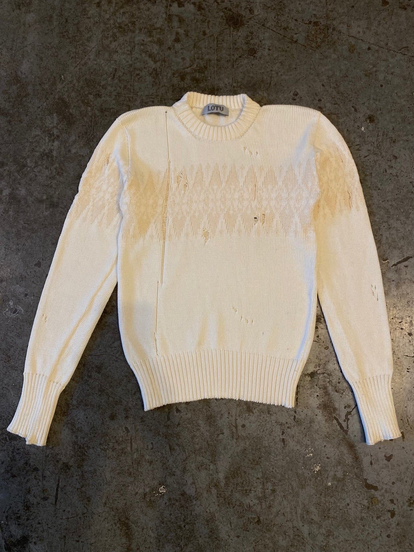 Distressed Fairisle jumper-Lilies of the Valley-APOC STORE