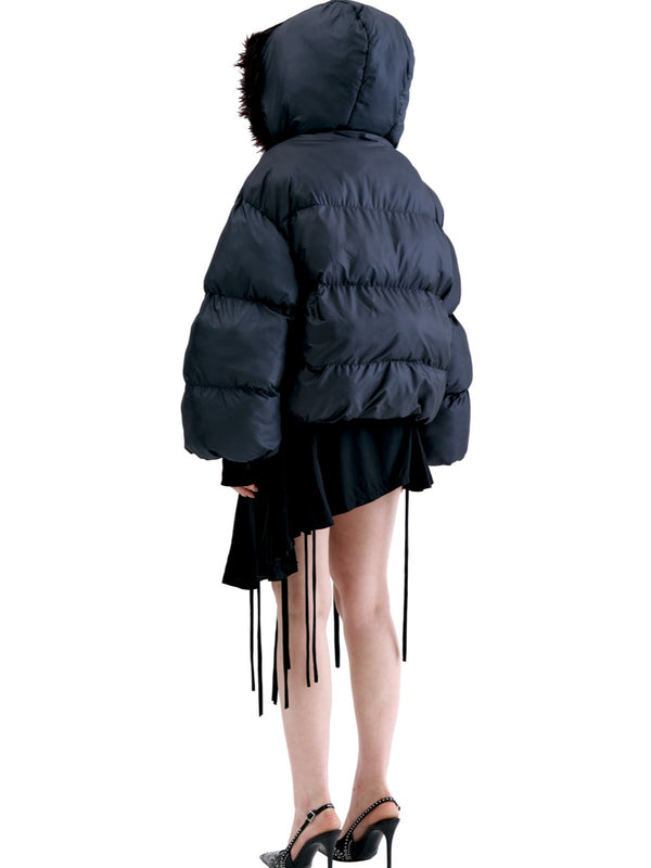 FLAMING HEART PUFFER - BLACK-Clara Colette Miramon-APOC STORE