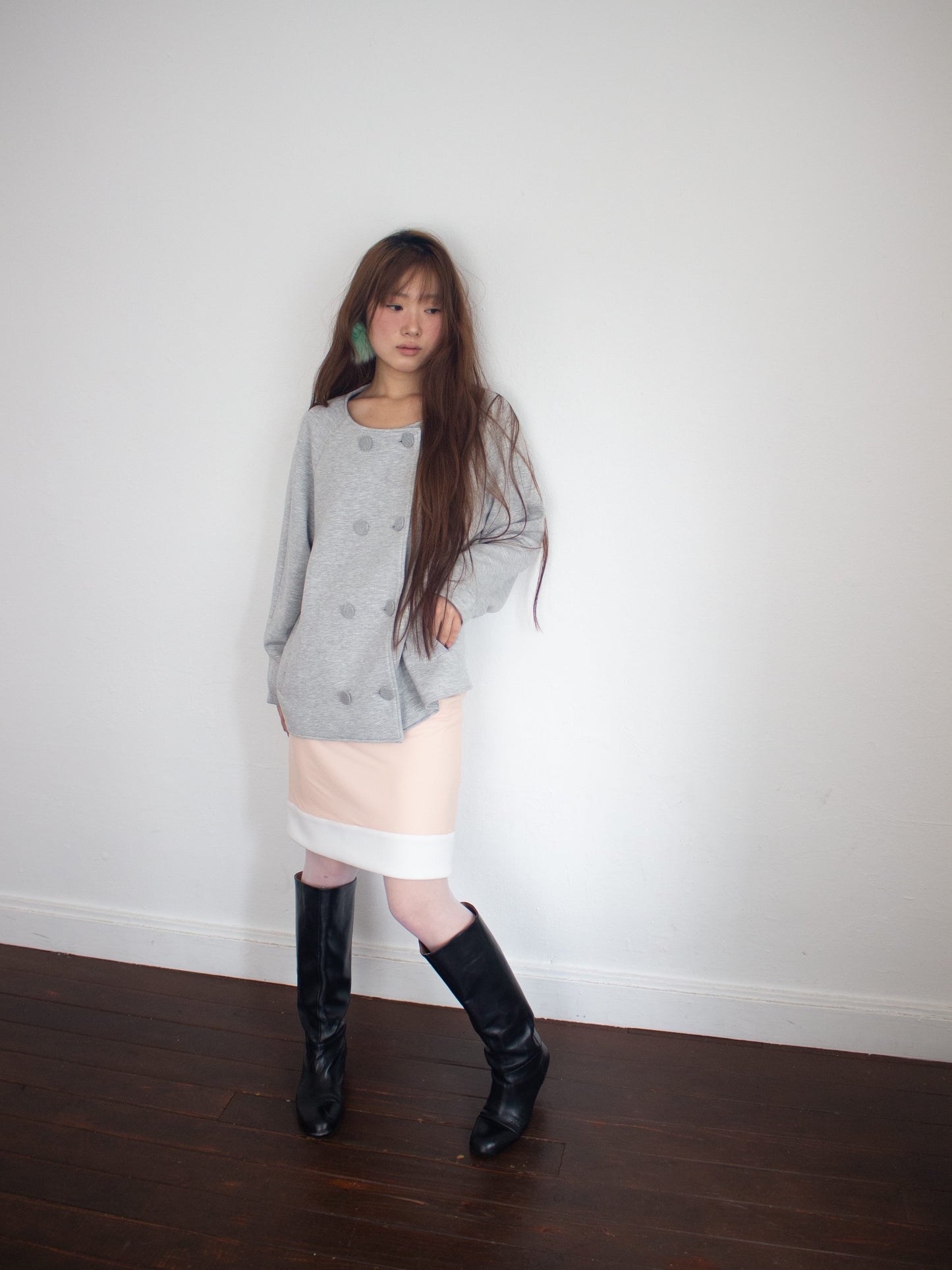 Marshmallow Skirt Coral-mesh blanca-APOC STORE