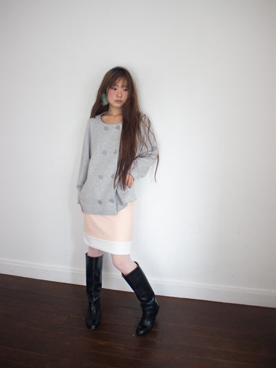 Marshmallow Skirt Coral-mesh blanca-APOC STORE