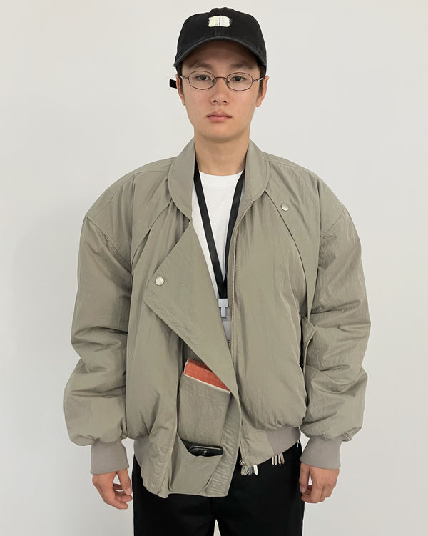 HIDDEN POCKET BLOUSON KHAKI GRAY-EGNARTS-APOC STORE