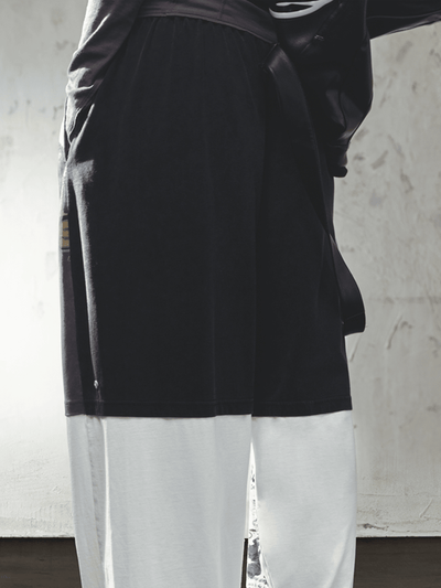 Vintage Pattern T-shirt Paneled Sport Pants-TRINITE Studio-APOC STORE