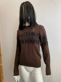 Distressed Fairisle jumper-Lilies of the Valley-APOC STORE
