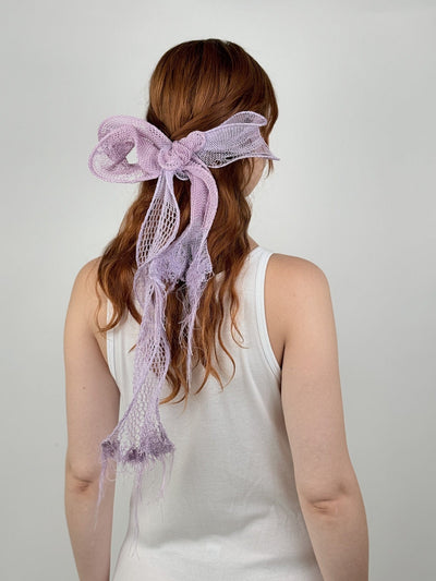 KNITTED BOW HAIR CLIP PURPLE-Lou de Bètoly-APOC STORE