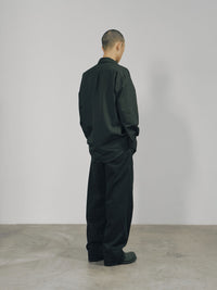 Black Cotton Twill Snap Raw Edge Shirt-arc us arkus-APOC STORE