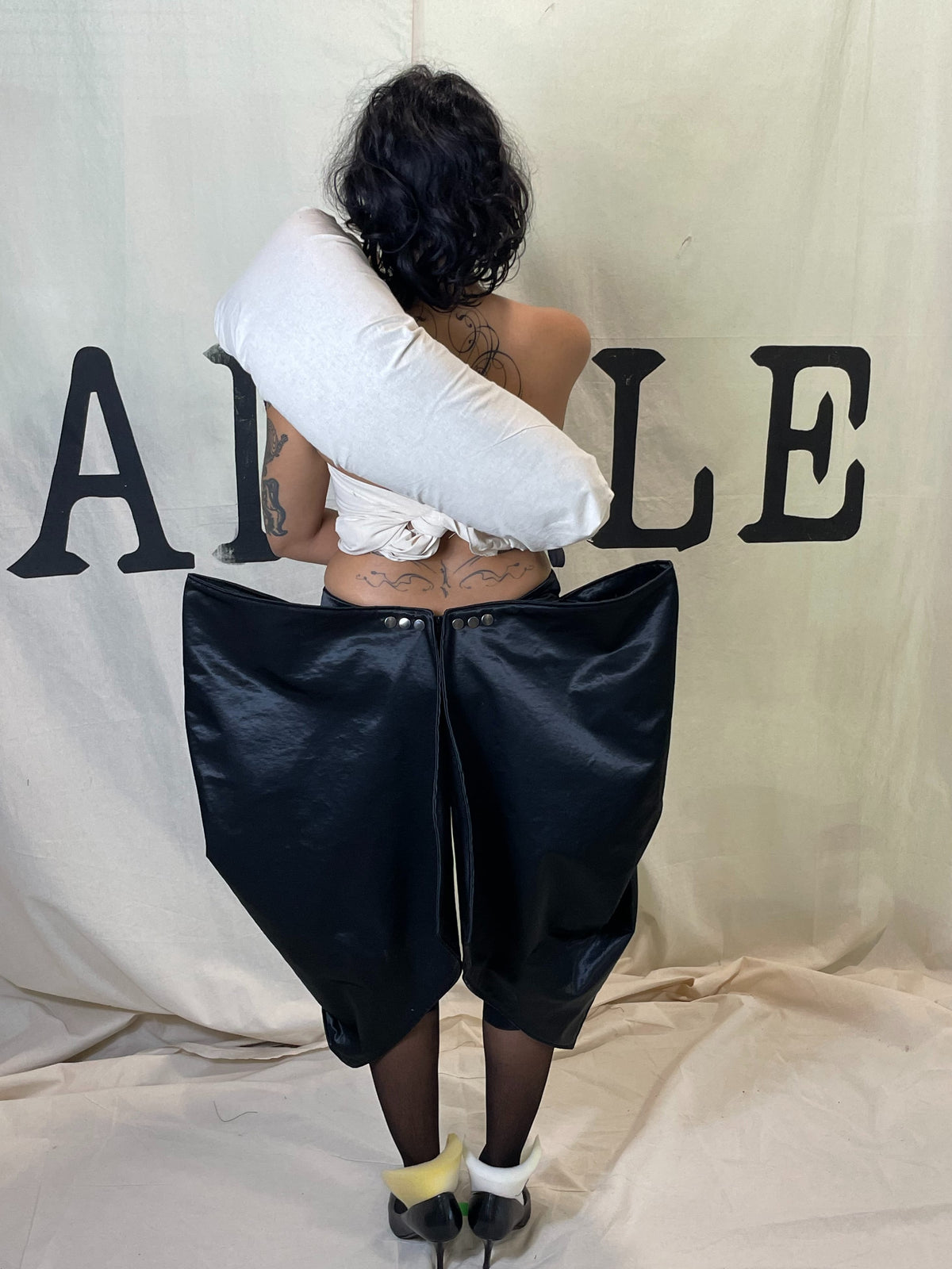 GARRMENT # 024 EXAGGERATED SIDES MINI SKIRT-S A M P L E GARMENTS-APOC STORE