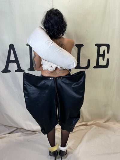 GARRMENT # 024 EXAGGERATED SIDES MINI SKIRT-S A M P L E GARMENTS-APOC STORE