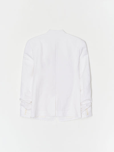 Glitched Summer Sleeve Tailored Jacket 001 _ White-Taekh-APOC STORE
