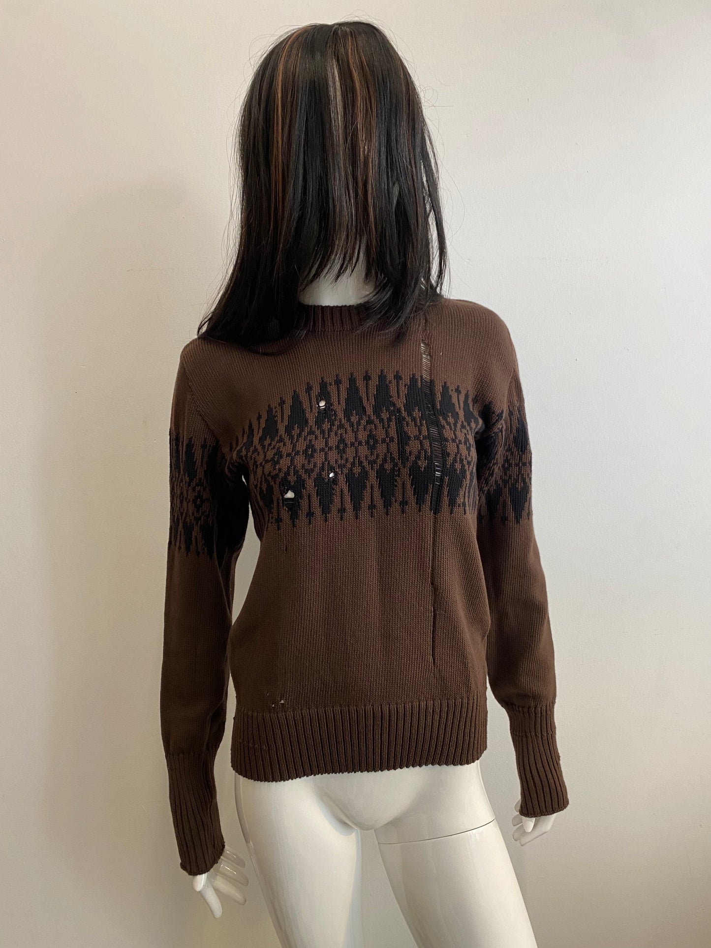Distressed Fairisle jumper-Lilies of the Valley-APOC STORE