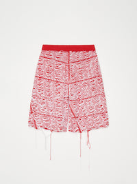 Error Knitted Shorts 001 - Red-Taekh-APOC STORE