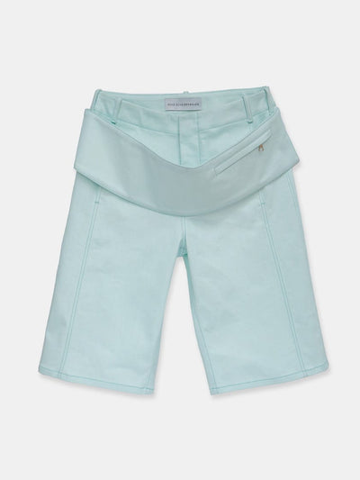Sling Denim Shorts Celadon Green-René Scheibenbauer-APOC STORE