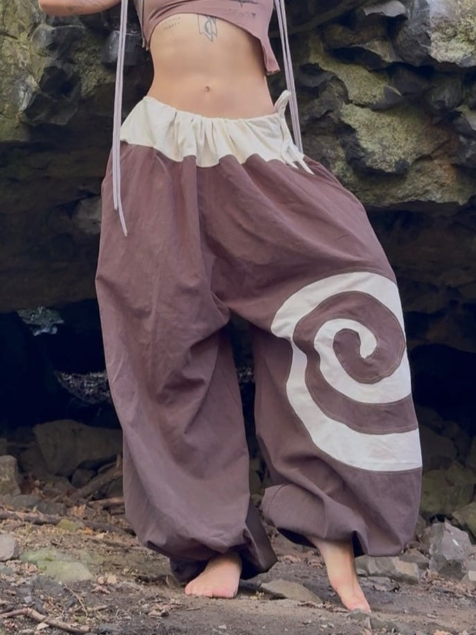 choco swirl balloon pants-Snake Divine-APOC STORE