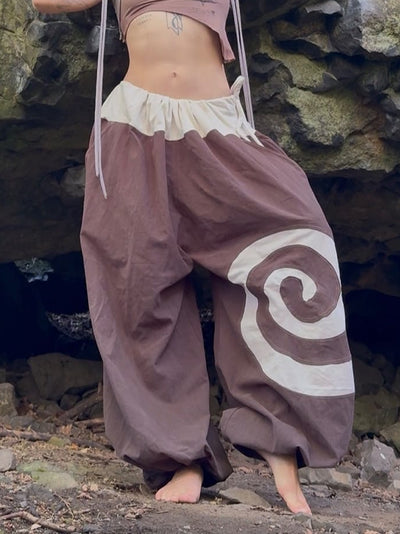 choco swirl balloon pants-Snake Divine-APOC STORE