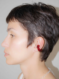 Dotted Ear Cuff Red-Clara Schweers-APOC STORE