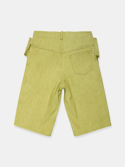 Sling Denim Shorts Lime-René Scheibenbauer-APOC STORE
