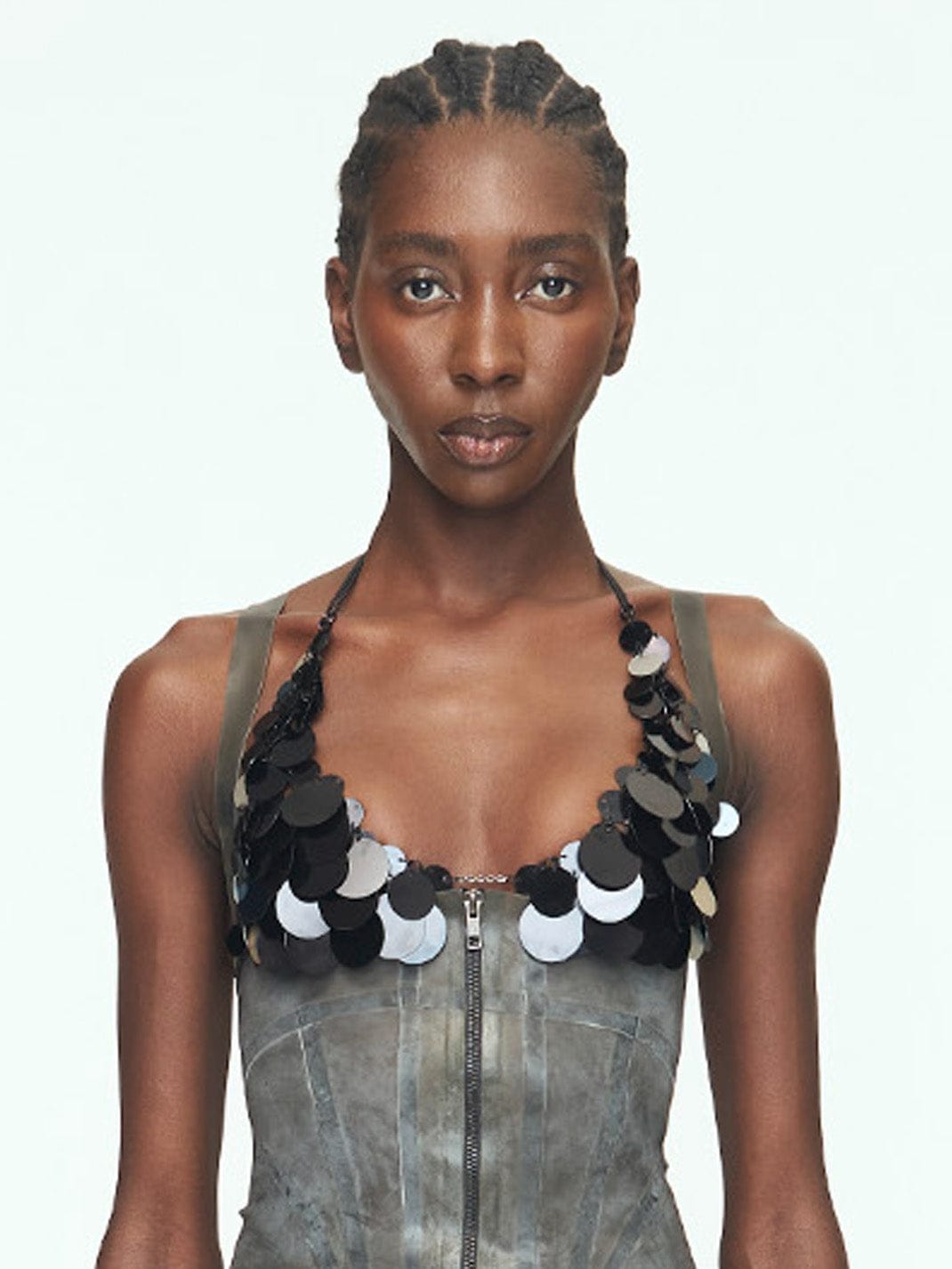 Aluminum Disc Bikini Top - BLACK-JALACONDA-APOC STORE