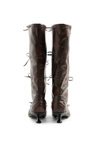 Strapped Ballet Boots Brown-EMPTY BEHAVIOR-APOC STORE