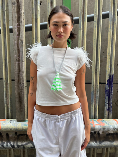 Ostrich Feather Baby Tee-Melissa Tida-APOC STORE