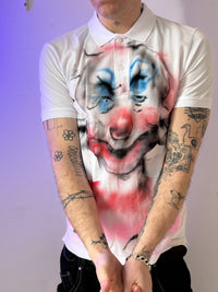 Sketch of a clown white school polo-Mia Violet-APOC STORE