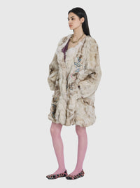 Fur Coat With Embroidery-Nensi Avetisian-APOC STORE