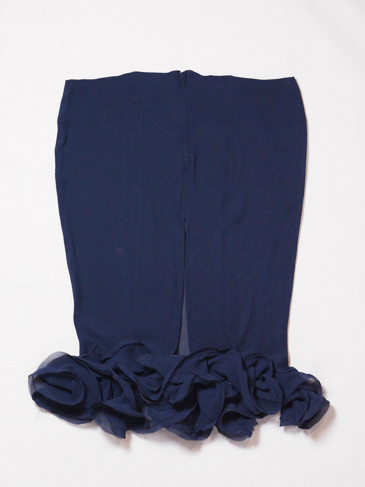 Slutty Pencil Skirt in Navy Silk-Pedro Trindade-APOC STORE
