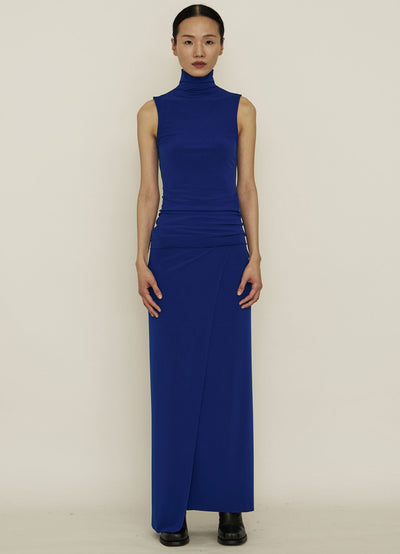 Blue One-Piece Wrap Skirt-arc us arkus-APOC STORE