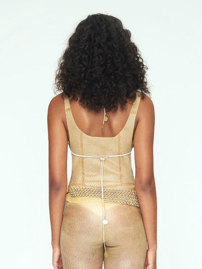 Aluminum Disc Bikini Top - GOLD-JALACONDA-APOC STORE