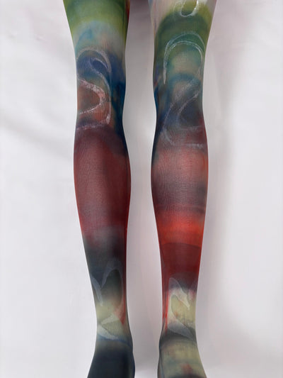 Heart Paint Color tights-Stau Heidemarie-APOC STORE