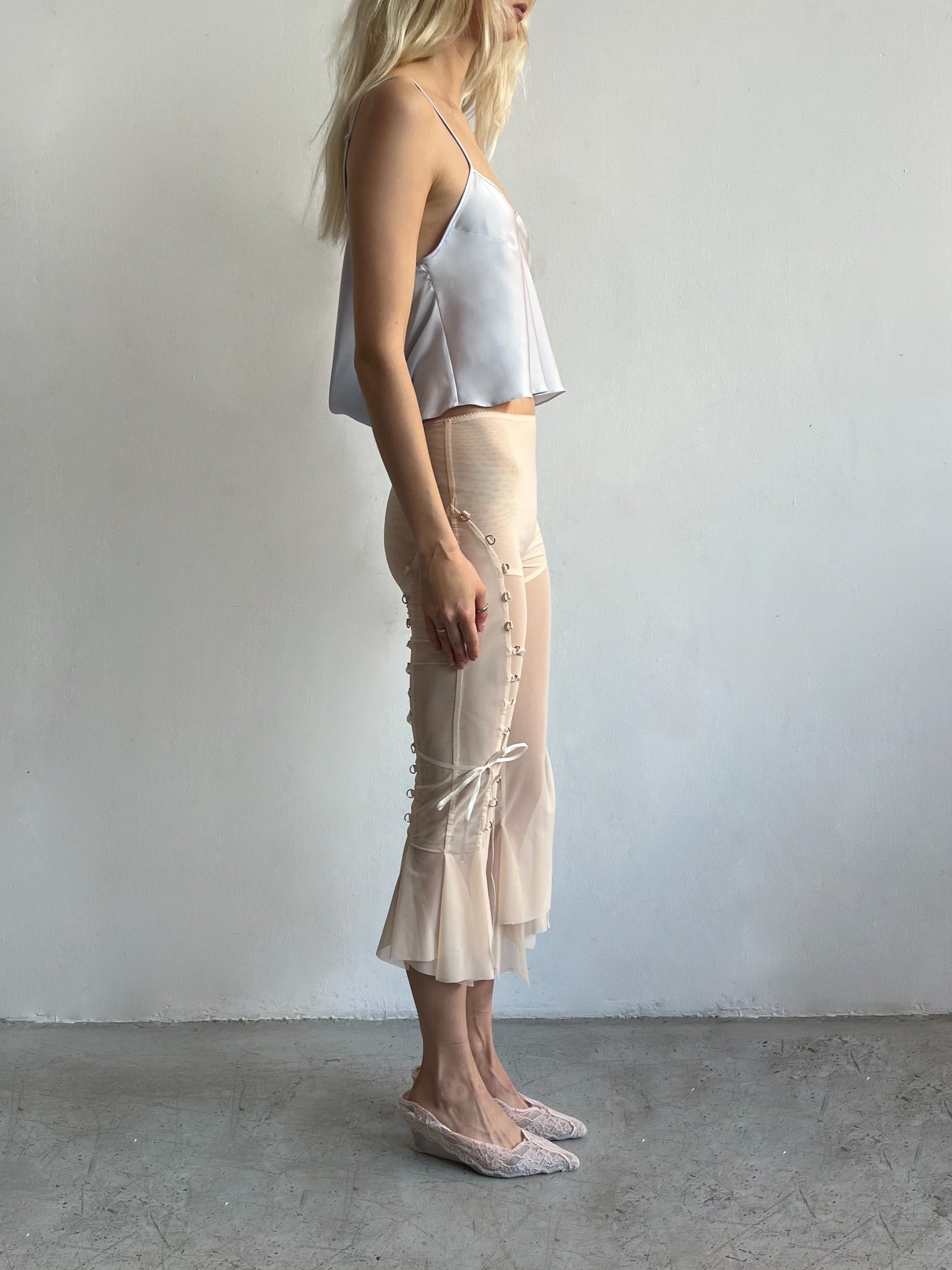 Mesh capri with lacing on the sides-Nastyamasha-APOC STORE