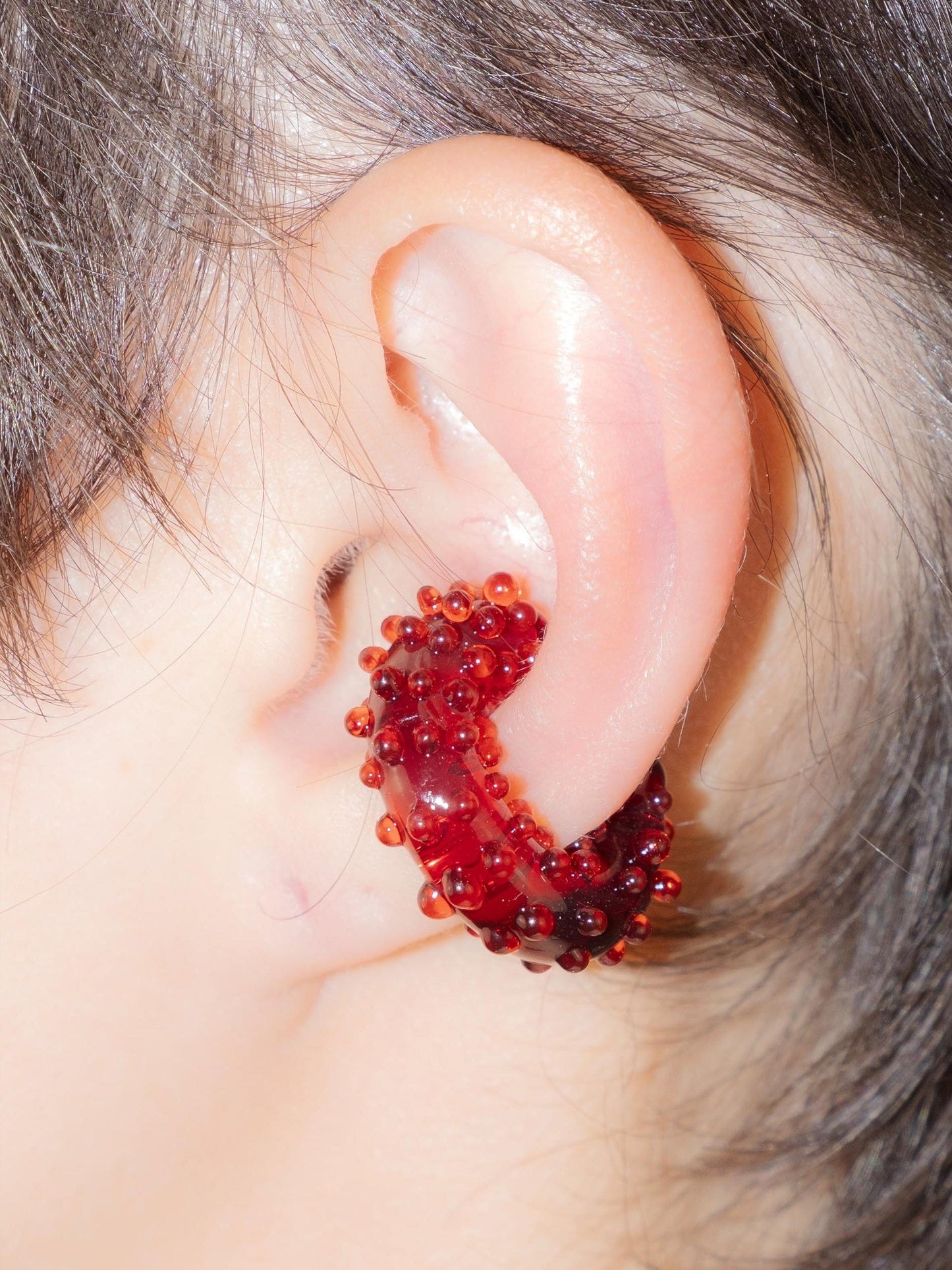Dotted Ear Cuff Red-CLARASWEARS-APOC STORE