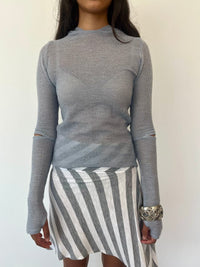 Blue Knit Hoodie-Melissa Tida-APOC STORE