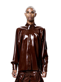 Brown Signature Latex Shirt-harri-APOC STORE