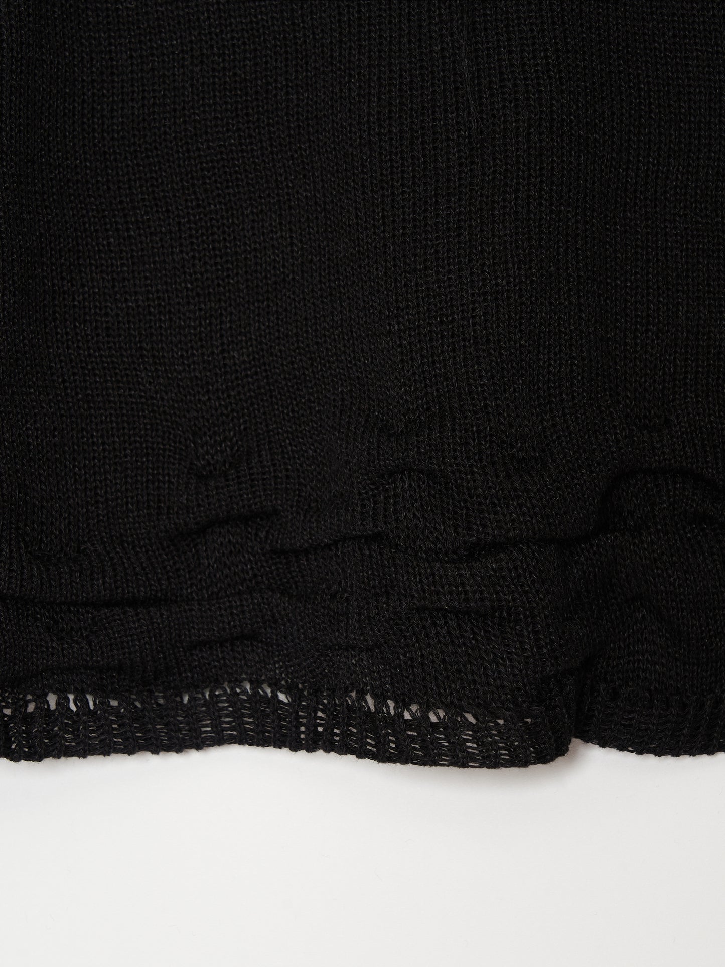 Hand Distressed collar knit001 - Black-Taekh-APOC STORE