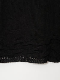Hand Distressed collar knit001 - Black-Taekh-APOC STORE