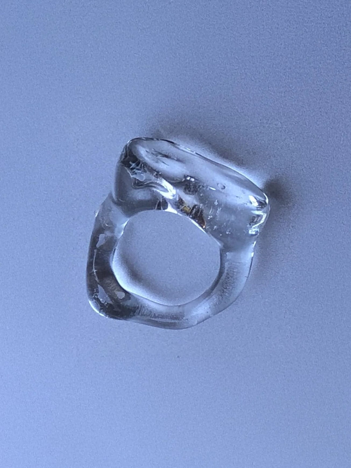 Chunky Signet Glass Ring 0108-Rain and Rivers-APOC STORE