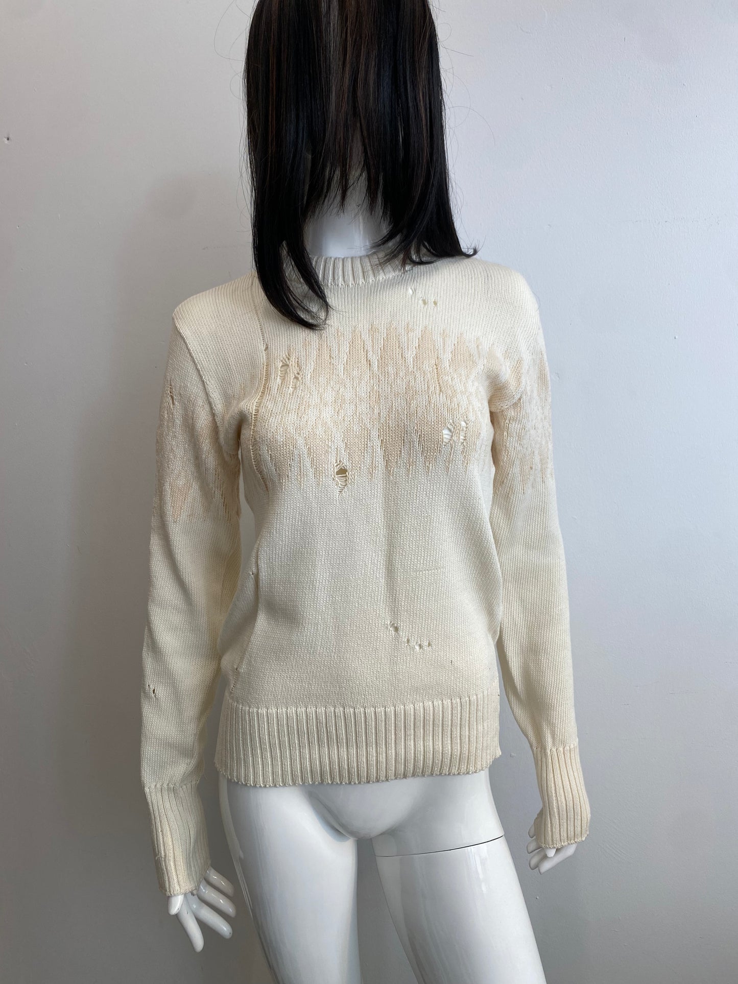 Distressed Fairisle jumper-Lilies of the Valley-APOC STORE