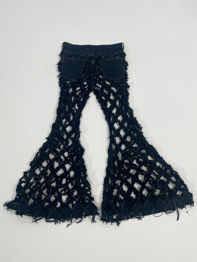 Fishnet Denim Pants-Alectra Rothschild / Masculina-APOC STORE