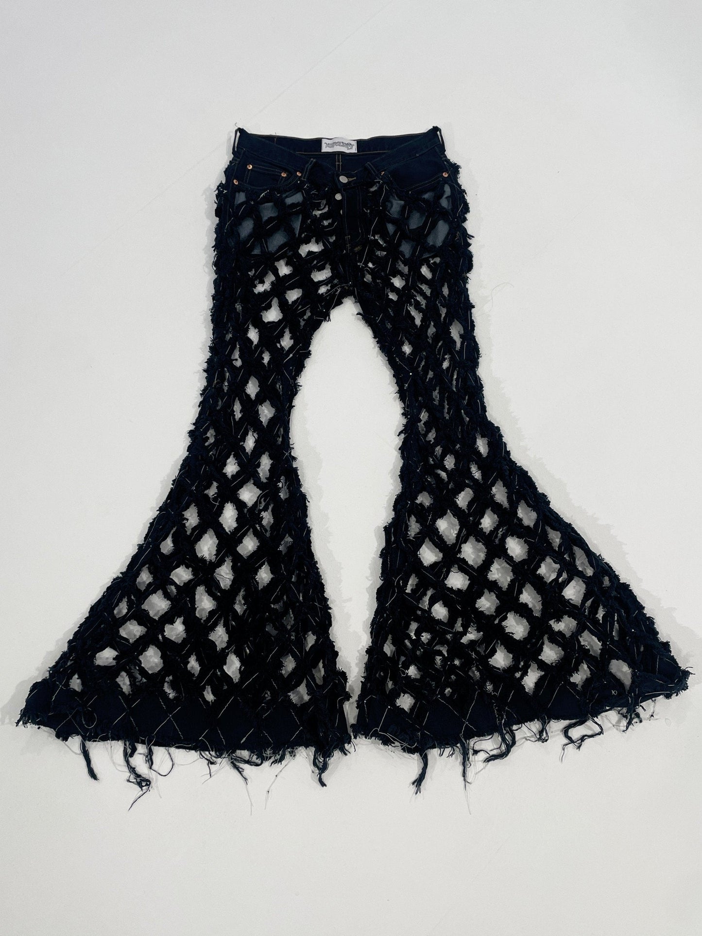 Fishnet Denim Pants-Alectra Rothschild / Masculina-APOC STORE