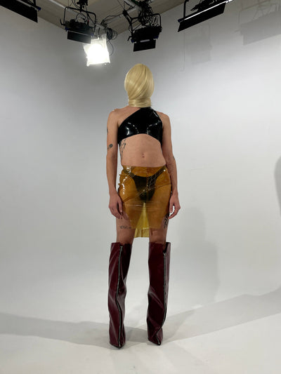 Fishnet Latex Skirt-Alectra Rothschild / Masculina-APOC STORE